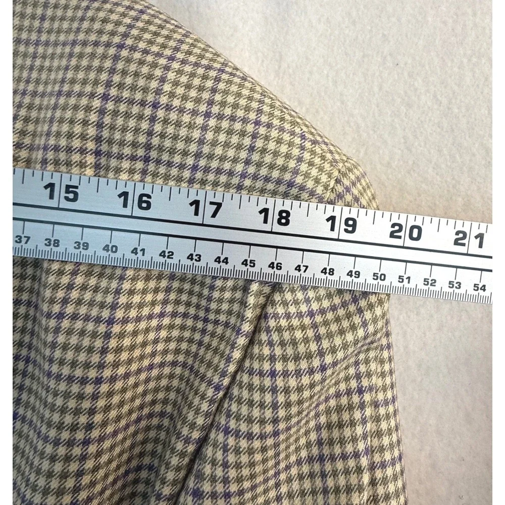 Paul Betenly Sport Coat 44R Tan Purple Green Silk/Wool Lanificio Filarte Blazer